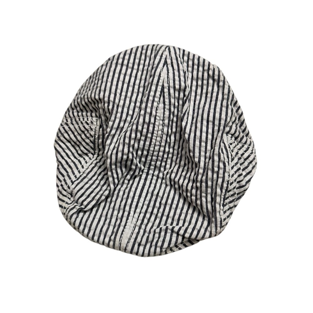 Striped Navy and White Beanie